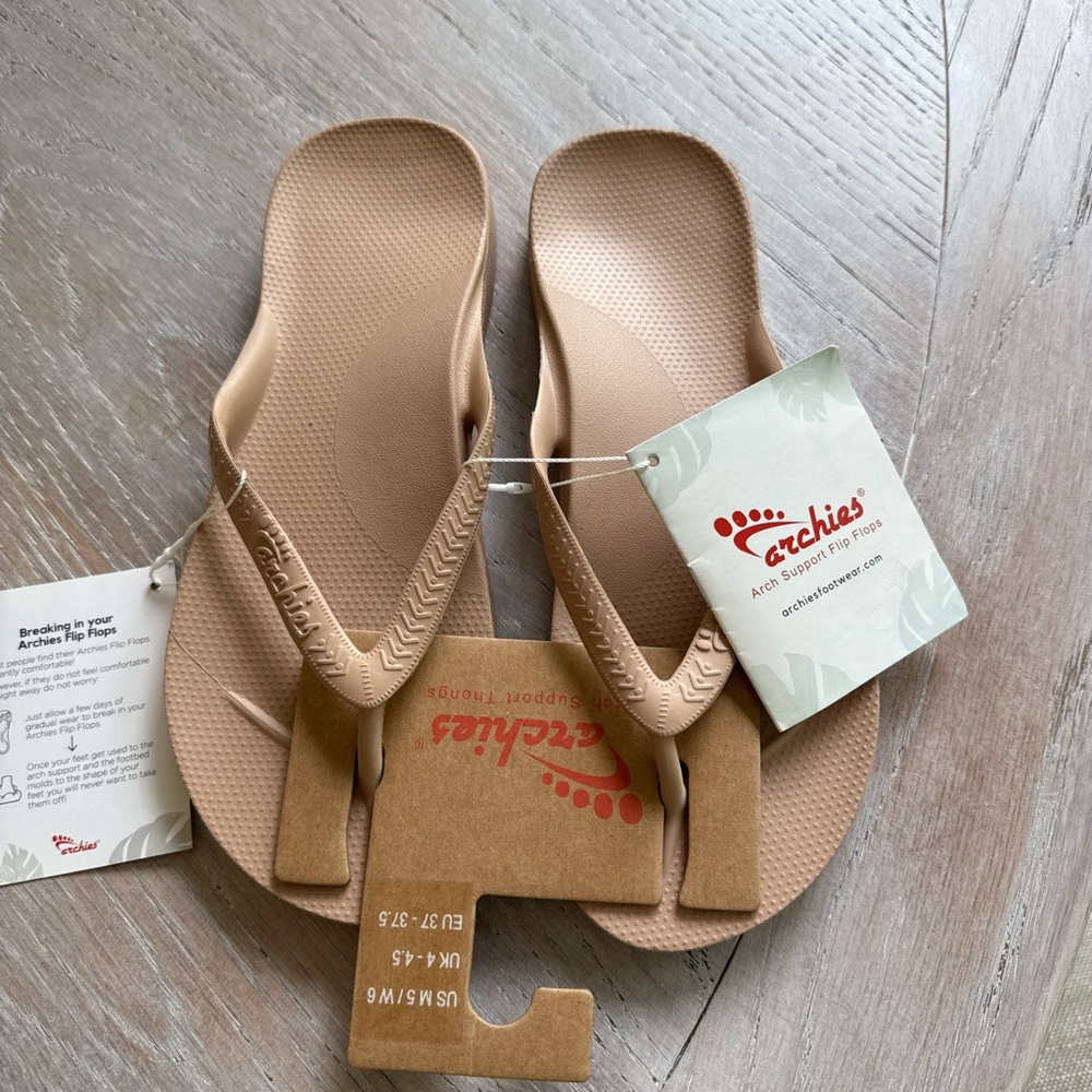 Archies Tan Flip Flops